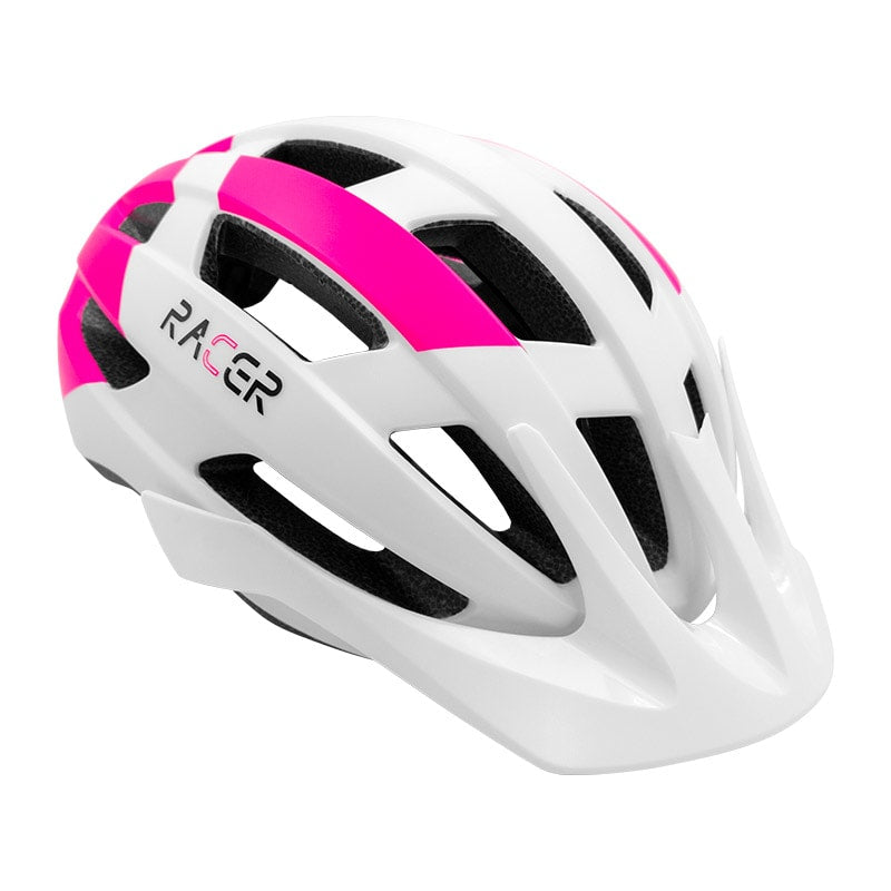 RACER Helmet White/Fuchsia - Sizes M/L