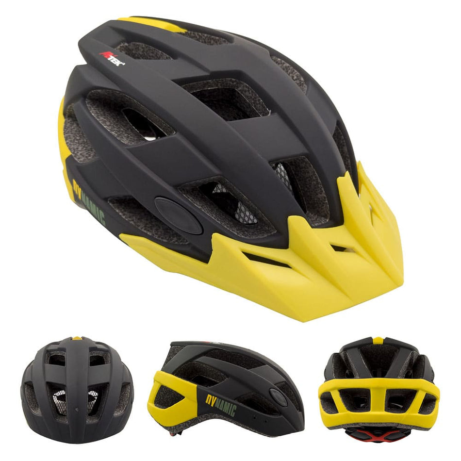 DYNAMIC Helmet Black/Yellow - Sizes M (55/57cm) Size L (57/61cm)