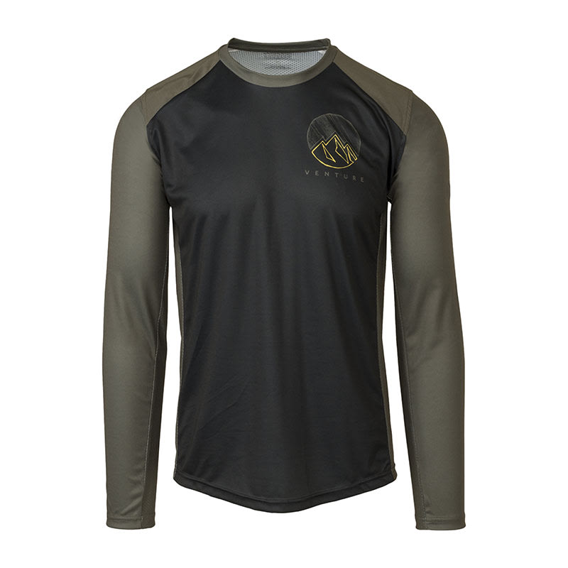 MTB VENTURE Shirt Black/Army Green - Long Sleeves