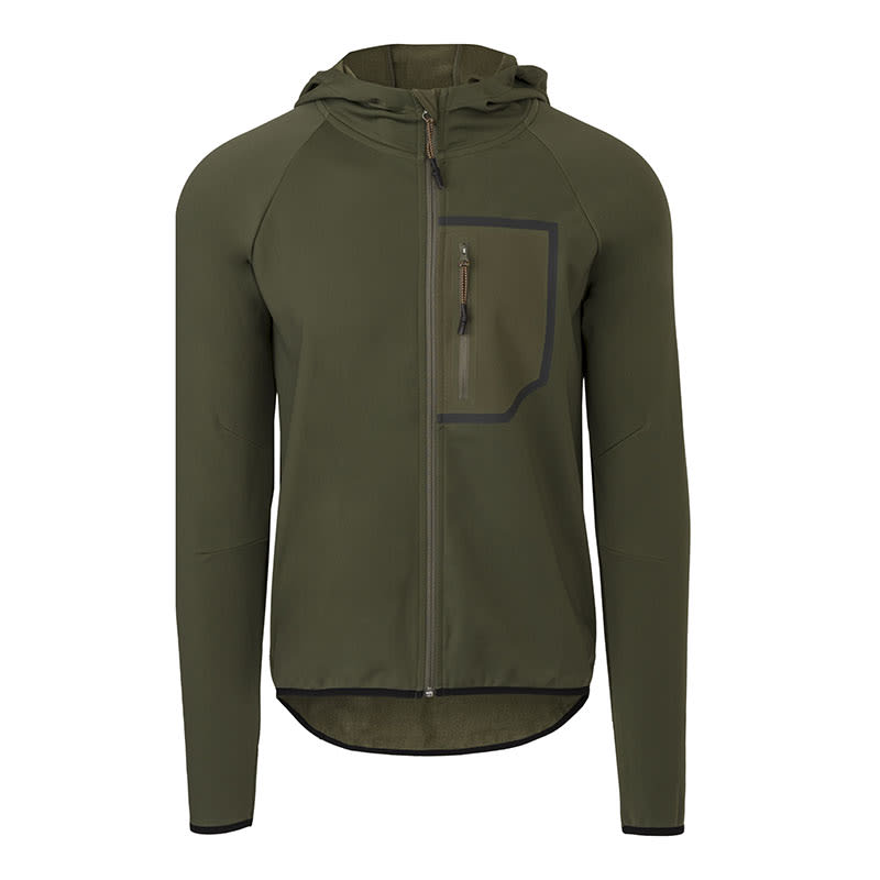 Hoodie-Jacke VENTURE DWR Tech Unisex Olivgrün mit Kapuze