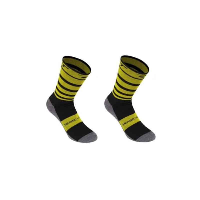 Calcetines esgrimes invierno climático, amarillo gris-negro