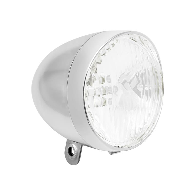 Battery-Powered VINTAGE Front Light with 5 LEDs Silver Plastic