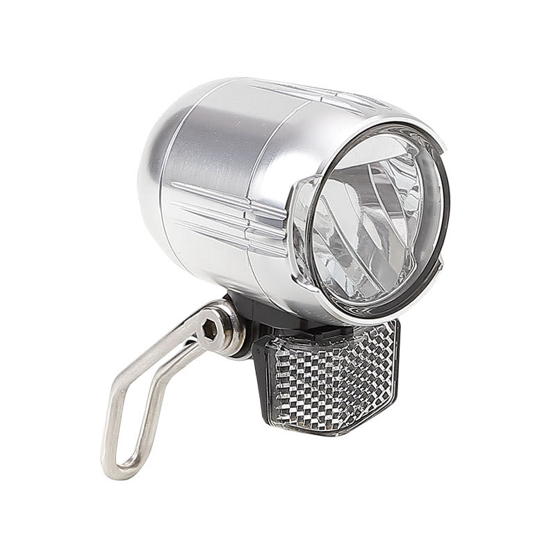 E-BIKE Front Light 1 LED/3 Watt Silver Big