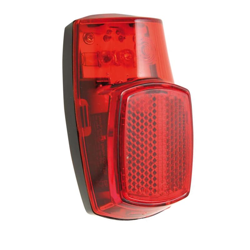Akku-Rücklicht mit 3 roten LEDs - Befestigung am Schutzblech