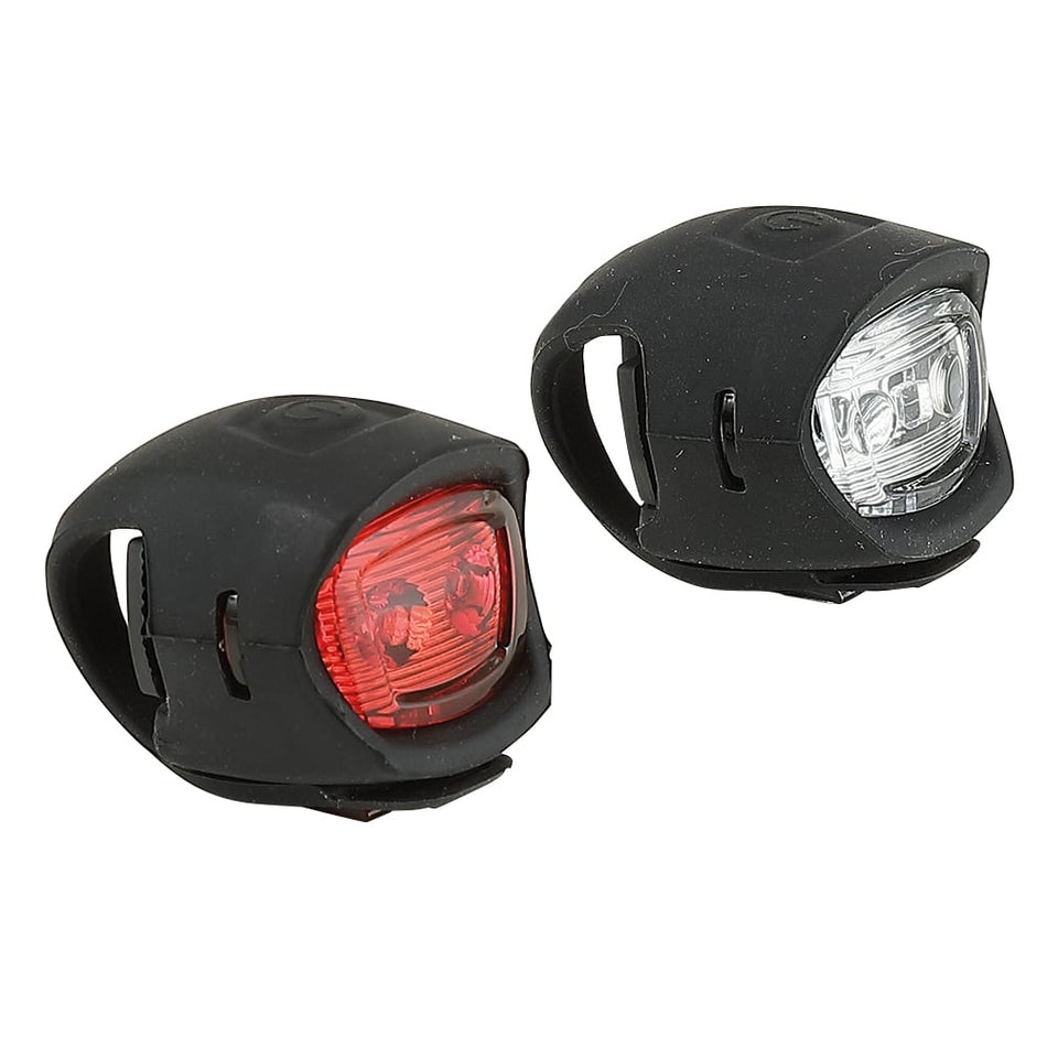 Vorder-+Rücklicht (KIT) TWINS Schwarz mit 2 Superbright LEDs