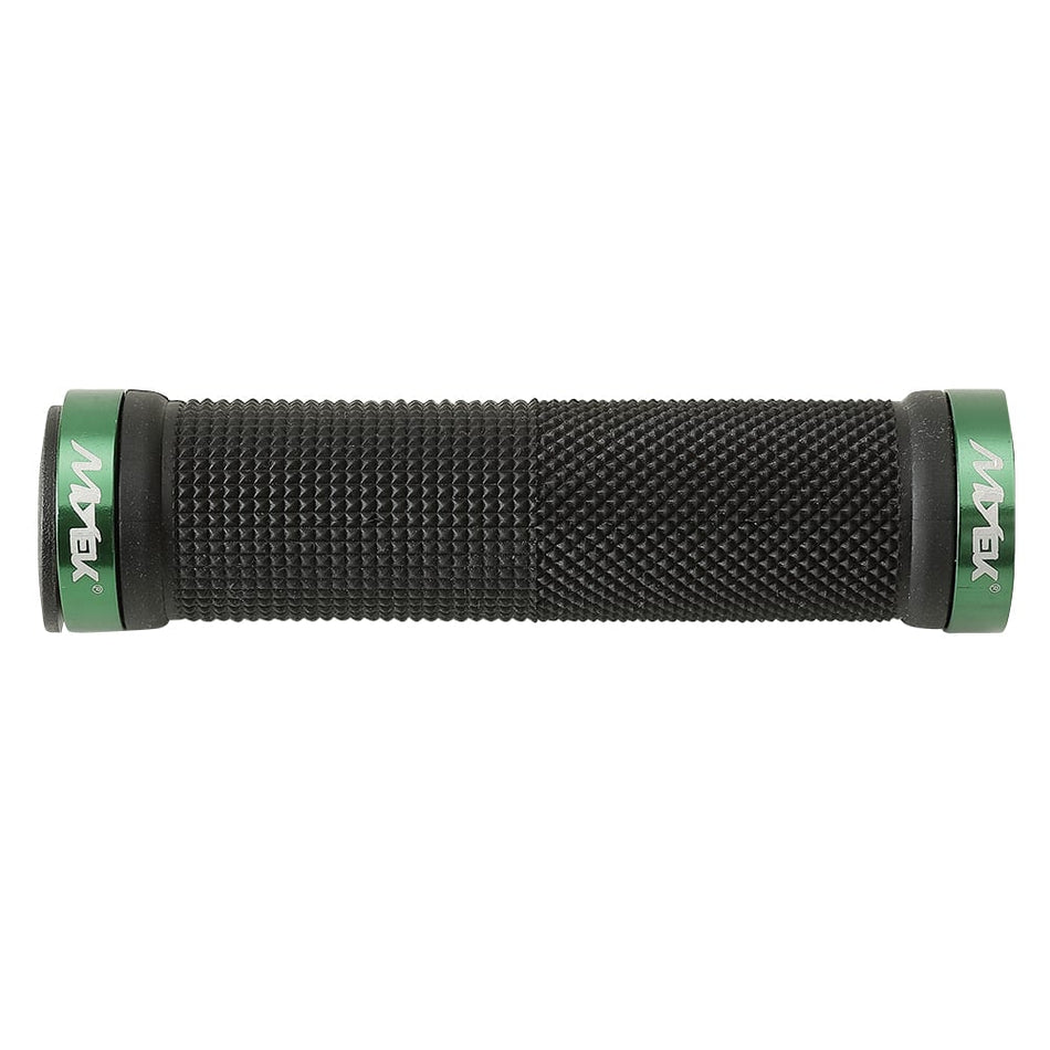 MTB LOCKRING Rubber Grip with Double Lock Green/Black