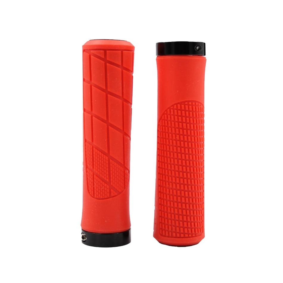Ergonomic MTB LOCKRING Grip 135x22mm with Red Lock