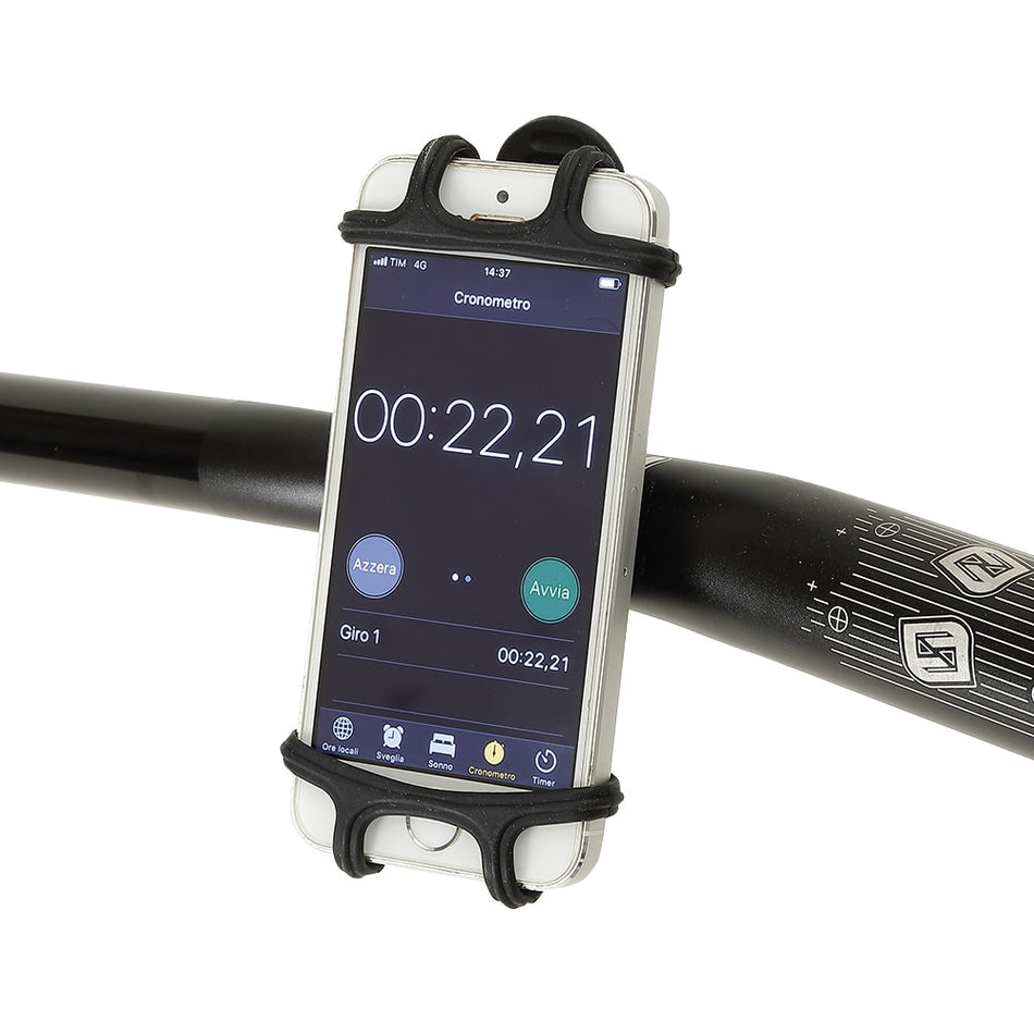 Soporte Ajustable para Smartphone de 4,5" a 6" en Silicona Negro