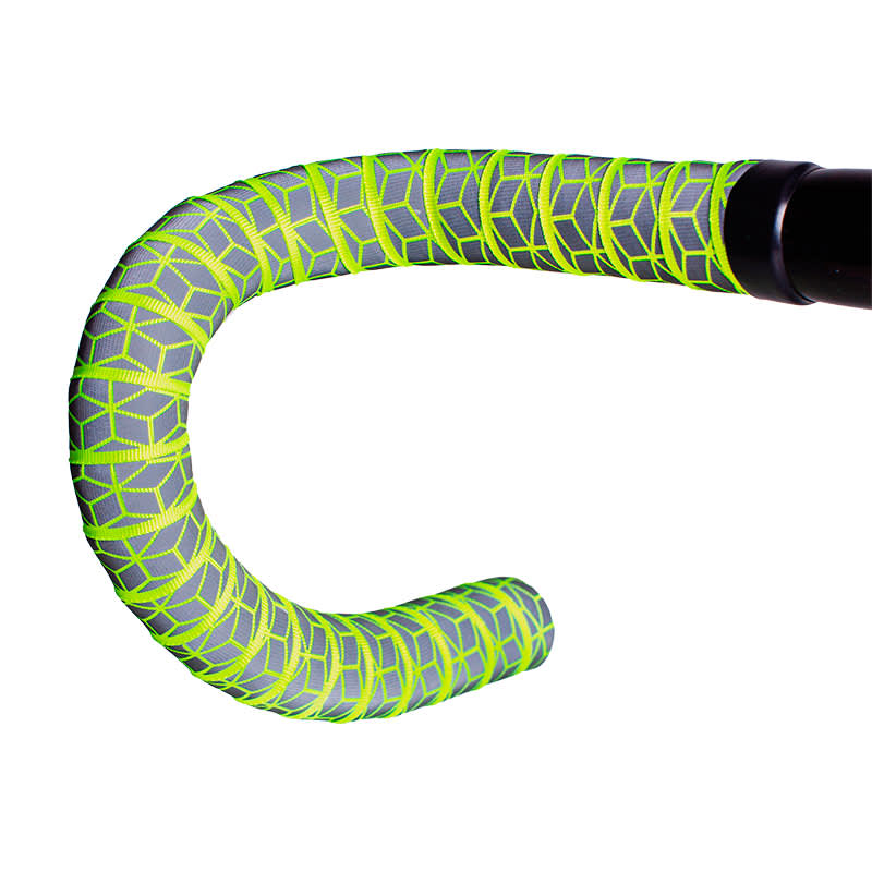 Lenkerband WOVEN&RIBBON 2300x25mm Reflektierend Refcube Neon Grün