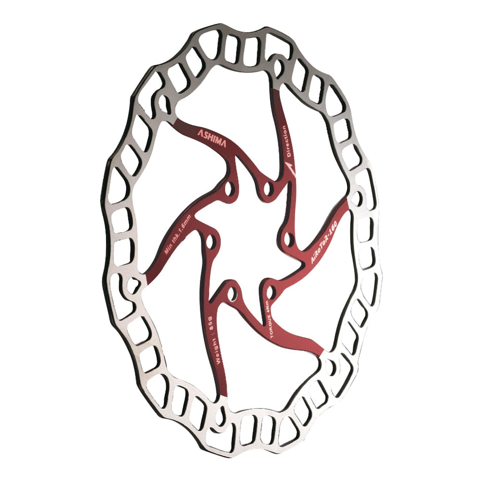 ARO-08 ULTRALIGHT Brake Disc 203mm x 140g Red - 6-Bolt Mount