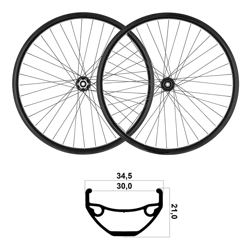 Koła 27,5" 30mm MTB TLR Shimano na łożyskach 10/11/12V (Para) Tarczowe