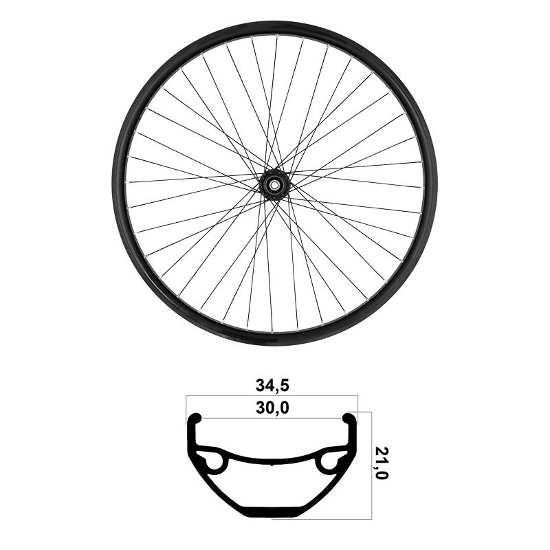 Hinterrad 27,5" 30mm MTB TLR Shimano Lager 10/11/12V Scheibe
