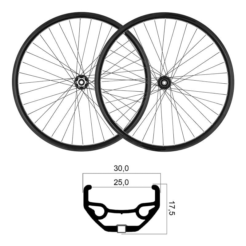 27.5" x 25mm MTB Tubeless Ready Shimano Wheels 10/11/12V (Pair) Disc