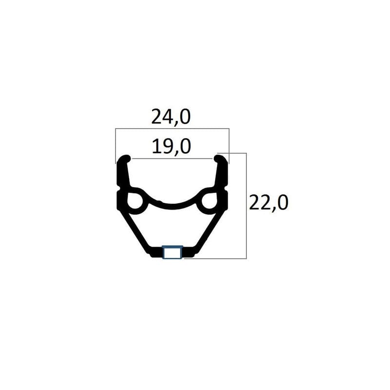 26" Aluminum Rim 1.75" - 36 Holes with Black Stainless Steel Eyelets