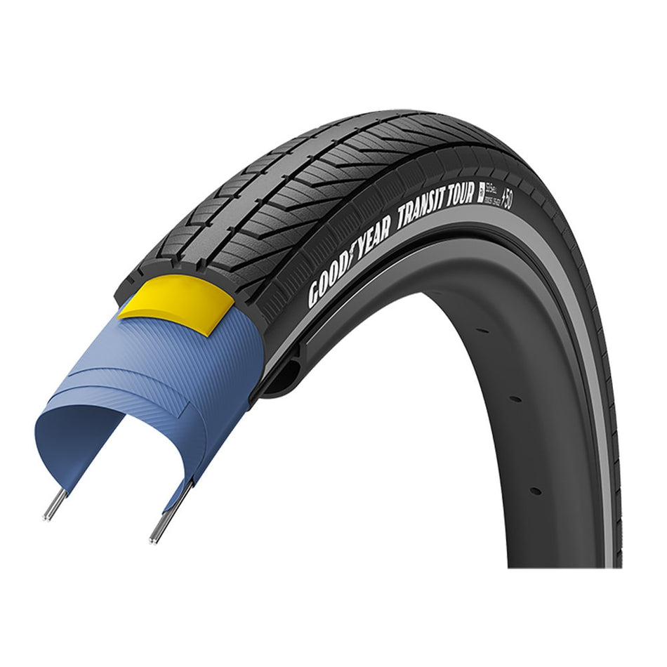 700x35 TRANSIT TOUR Rigid S3 Shell Commuting Tire Black/Reflex