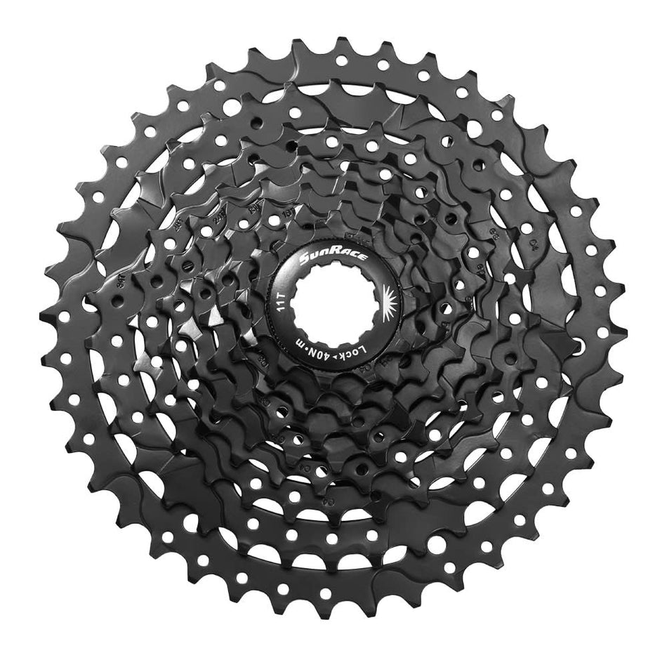 MTB Cassette 9V x 11/40 Teeth in Black Steel - SHIMANO Body