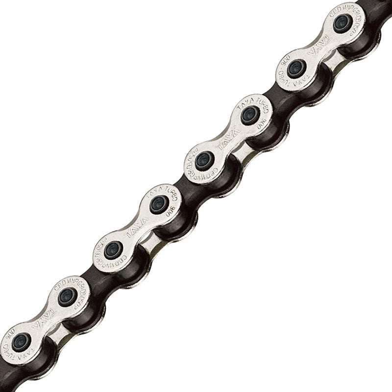 Cadena 1V 1/2"x1/8" Negro/Plata FIJA (1 Juego de Eslabones Falsos incluido)