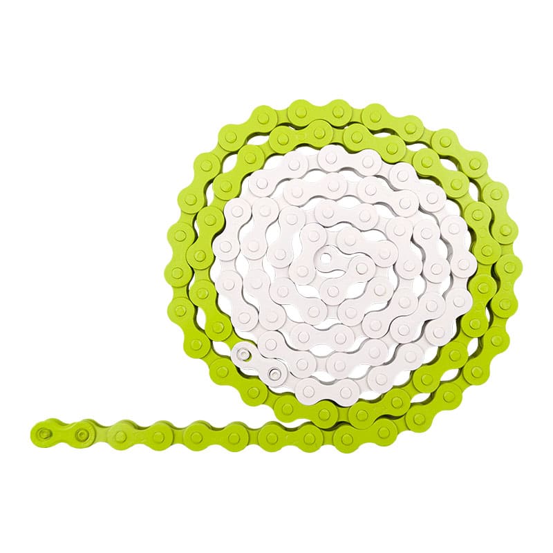 Cadena 1V 112 Eslabones Blanco/Verde FIJA Eslabones Falsos (1 Juego)