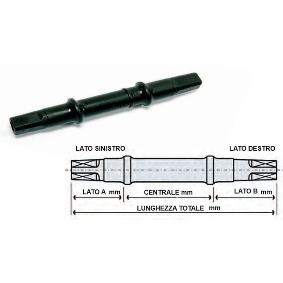 Oś kwadratowa BMX ze stali 138mm czarna