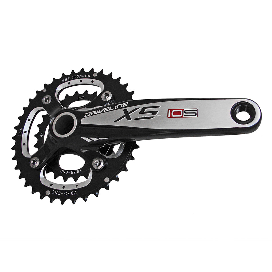 AIR FORCE Crankset 2x10-Speed 38/26 Teeth BB System Black/Silver