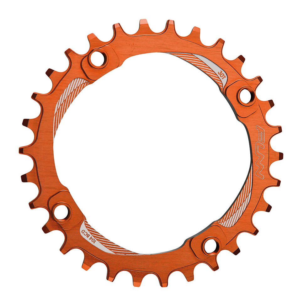 SOLO 104 Chainring 30 Teeth in 7075 CNC Aluminum Orange - BCD 104mm