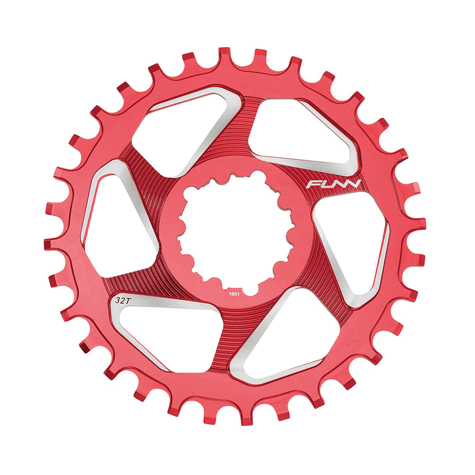 SOLO DX Chainring 9/12V 30 Teeth in 7075 CNC Aluminum Red - Offset 6mm
