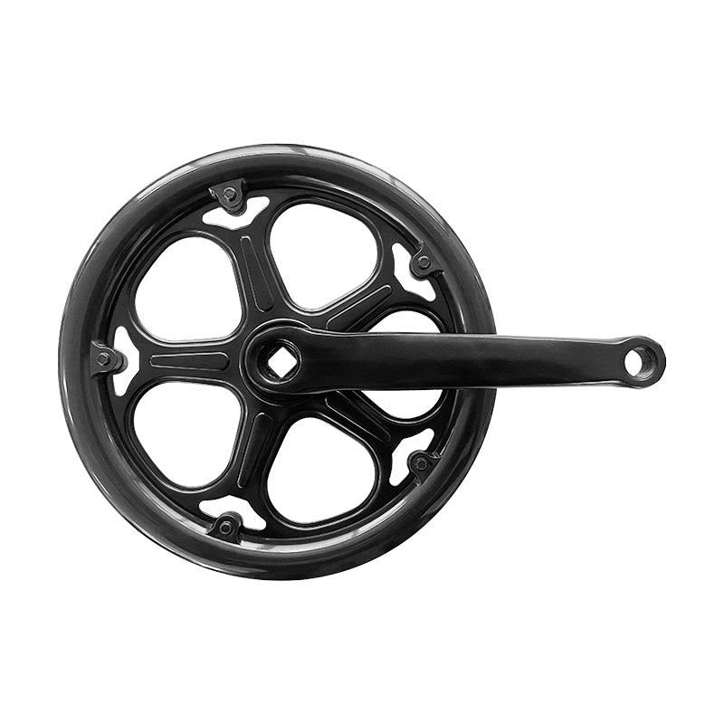 Folding Bike 1-Speed 52-Tooth Crankset x 170mm Black + Double Chain Guard