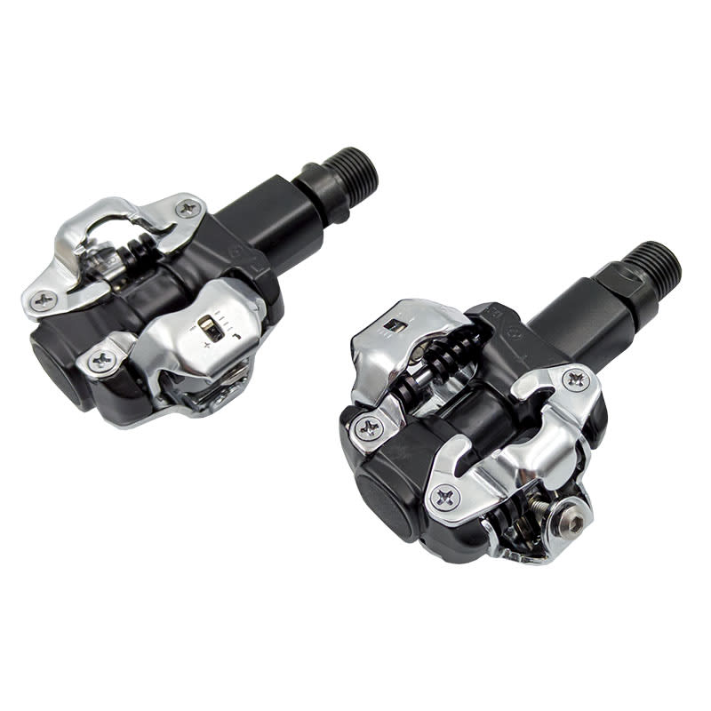 Black/Silver Aluminum SPD Pedals with Ball Bearing Axle 81x63.6mm