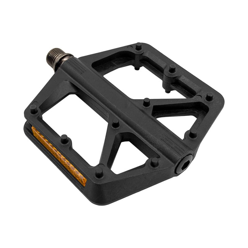 Pédales FLAT Nylon Noir - Axe Acier sur Roulements 105x100x13mm