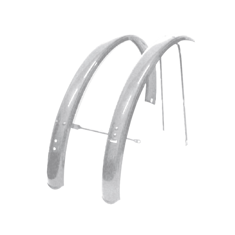 Parafango 20" Pieghevole Aste in Acciaio INOX Cromato (Coppia)