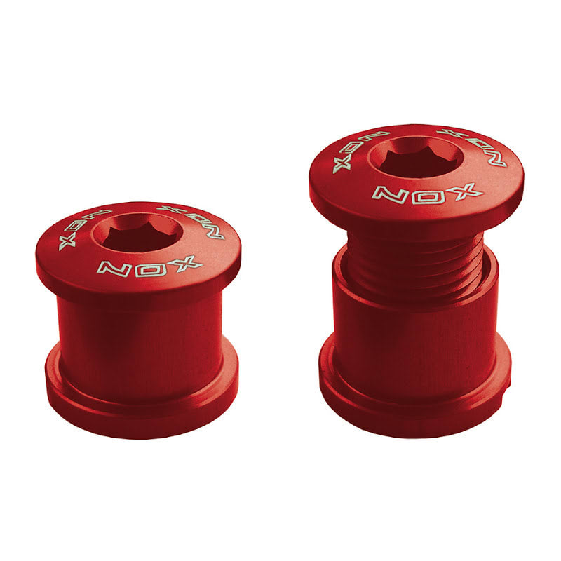 Tornillo M8x6mm Cierre de Juego de Pedal en Aluminio Rojo - 4 Piezas