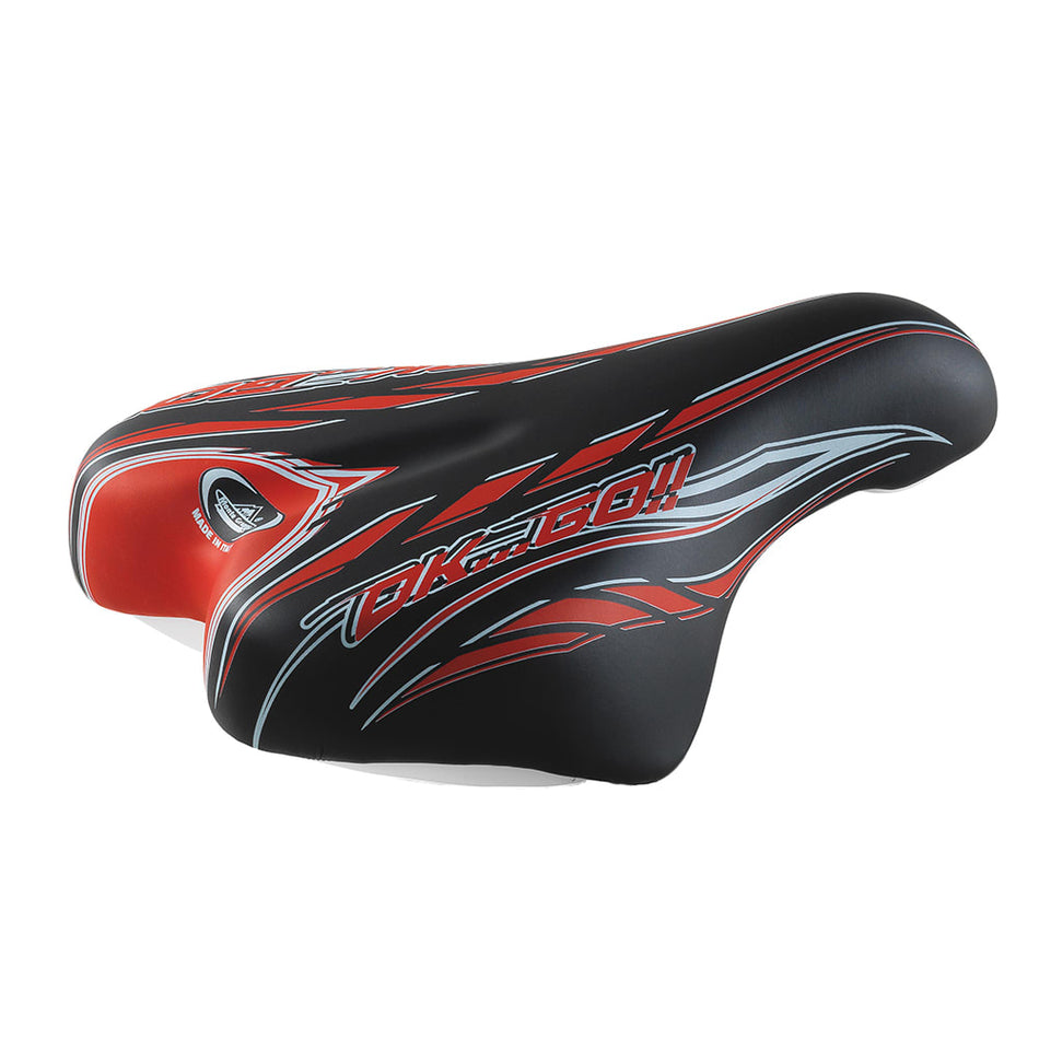 Silla Junior OK GO 16/20" 230x150mm en poliuretano negro/rojo