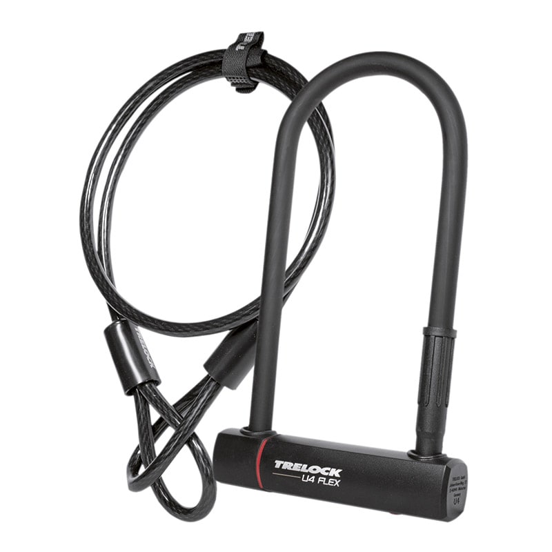 Zamek pałąkowy U4 ze stali 102x230 14mm + linka