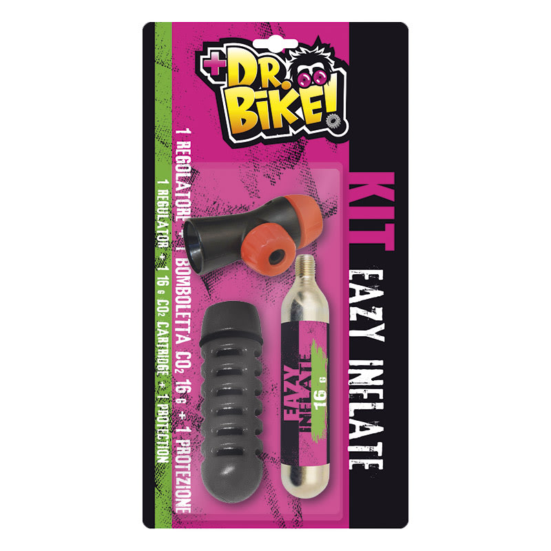 DR.BIKE KIT EAZY INFLATE : Régulateur, protection et cartouche CO2 16gr