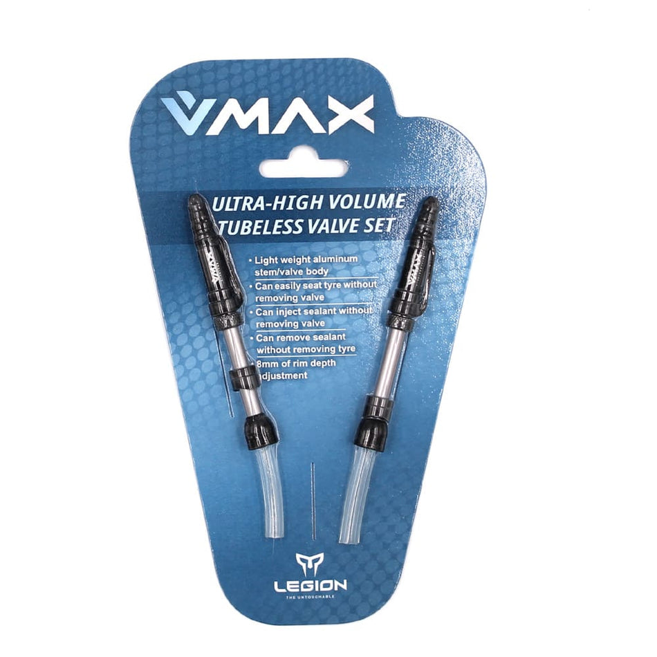 Valve Tubeless V-MAX Longueur : 29-37mm en Aluminium (2 Pièces)