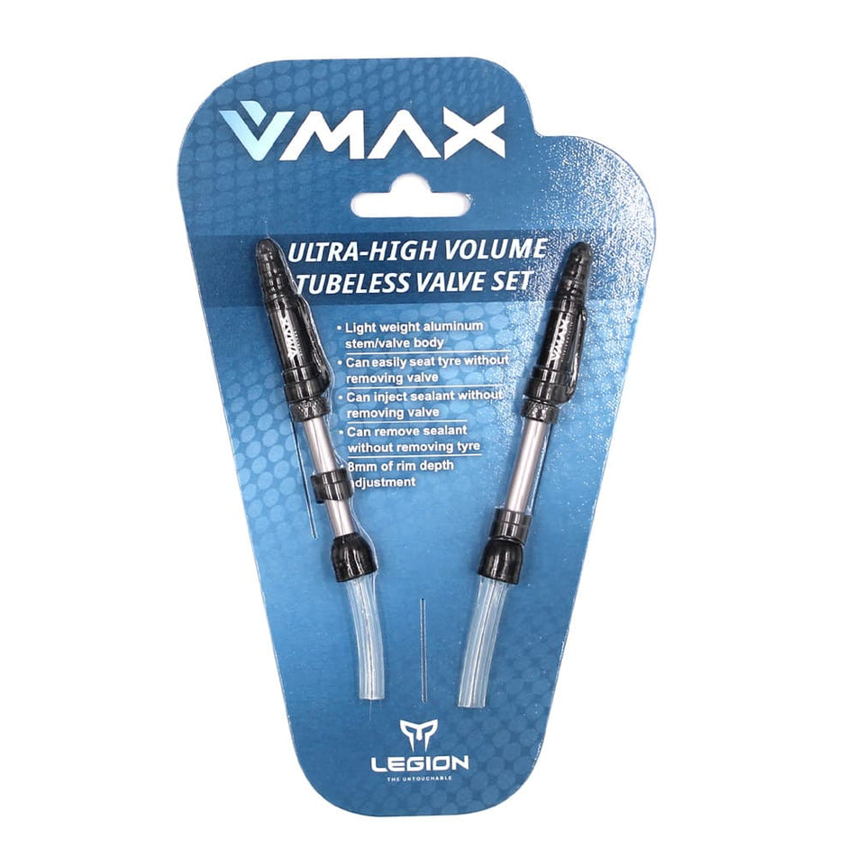 Valve Tubeless V-MAX Longueur : 37-45mm en Aluminium (2 Pièces)