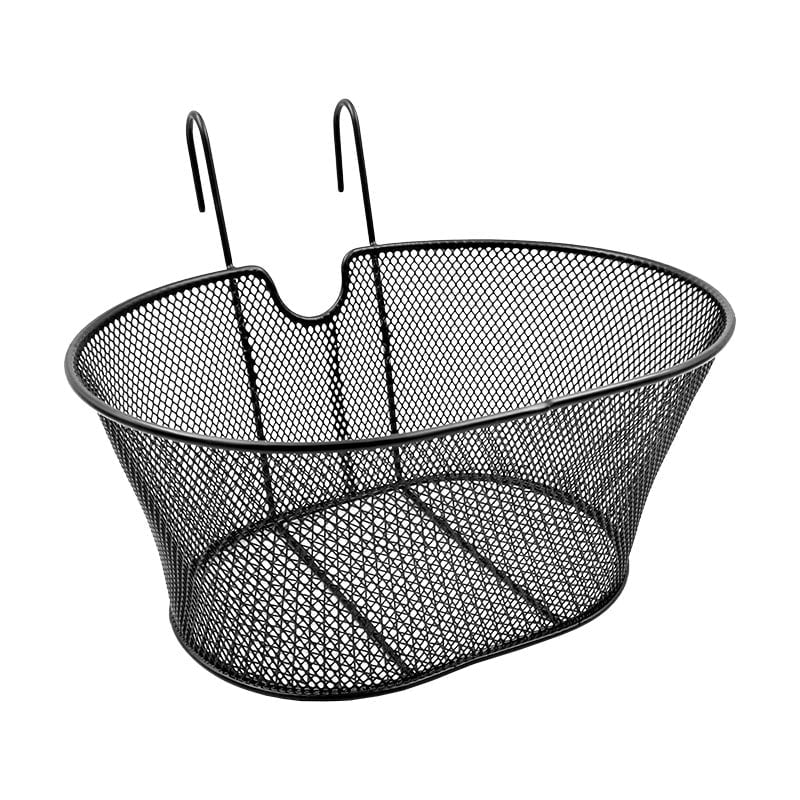 Panier avant ovale 30x18x39cm en acier maille fine noir