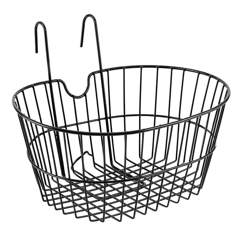 Panier Avant Ovale 30,5x19x40cm en Acier Maille Large Noir