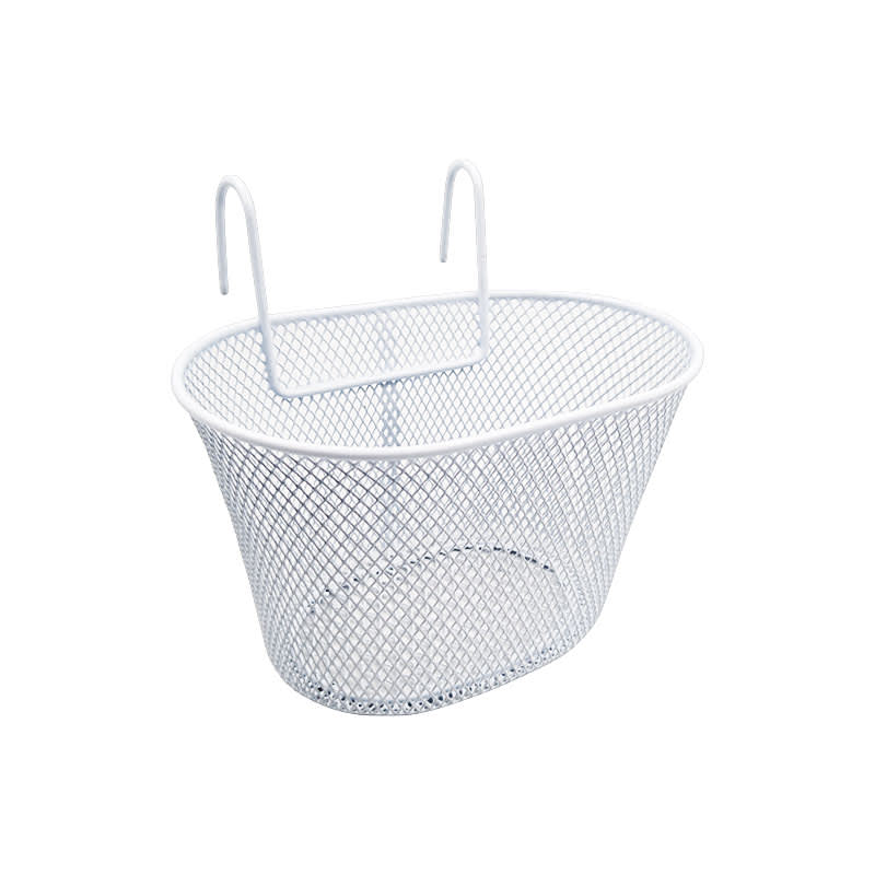 Junior Bike Basket 24x15x14cm in White Steel