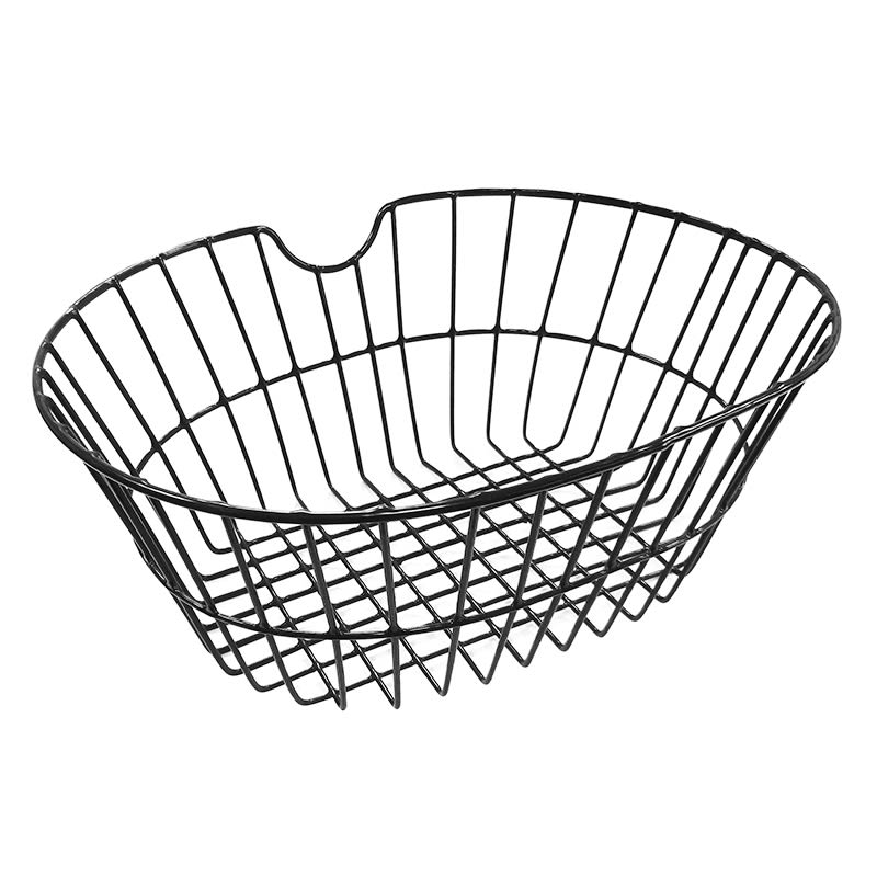 Panier Avant Ovale 31,5x18x39,5cm en Acier Maille Large Noir