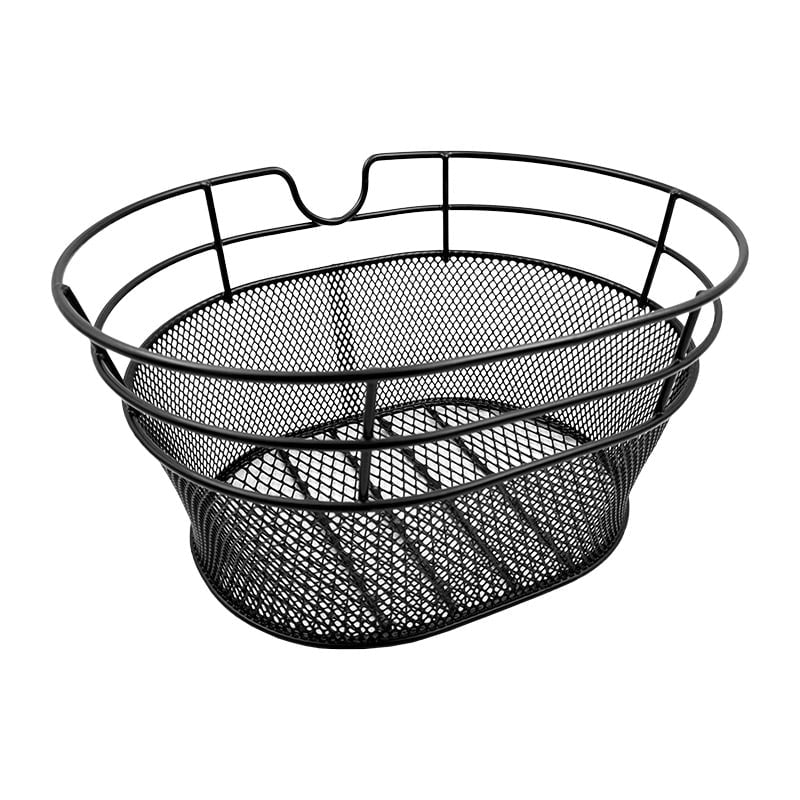 Panier Avant Ovale 28,5x19,5x39cm en Acier Maille Variée Noir