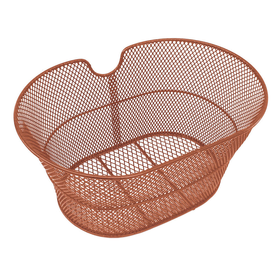 Panier Avant Ovale 30x18x39cm en Acier sans Crochets Marron