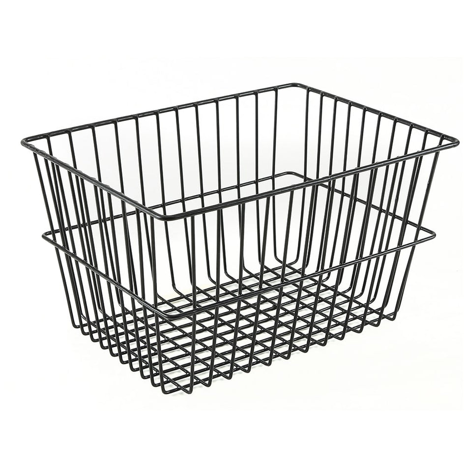 Cesta Delantera Rectangular 40x30x22cm de Malla Ancha Negro