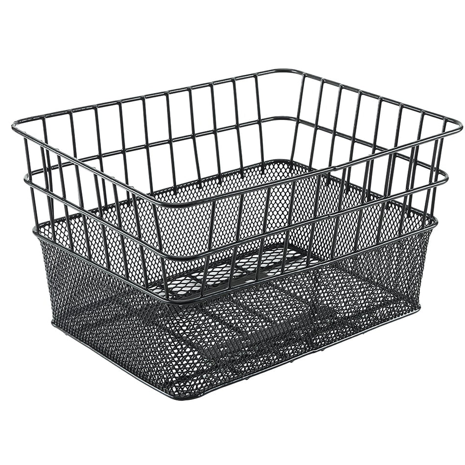 Cesta Delantera Rectangular 40x30x22cm de Malla Diferenciada Negro