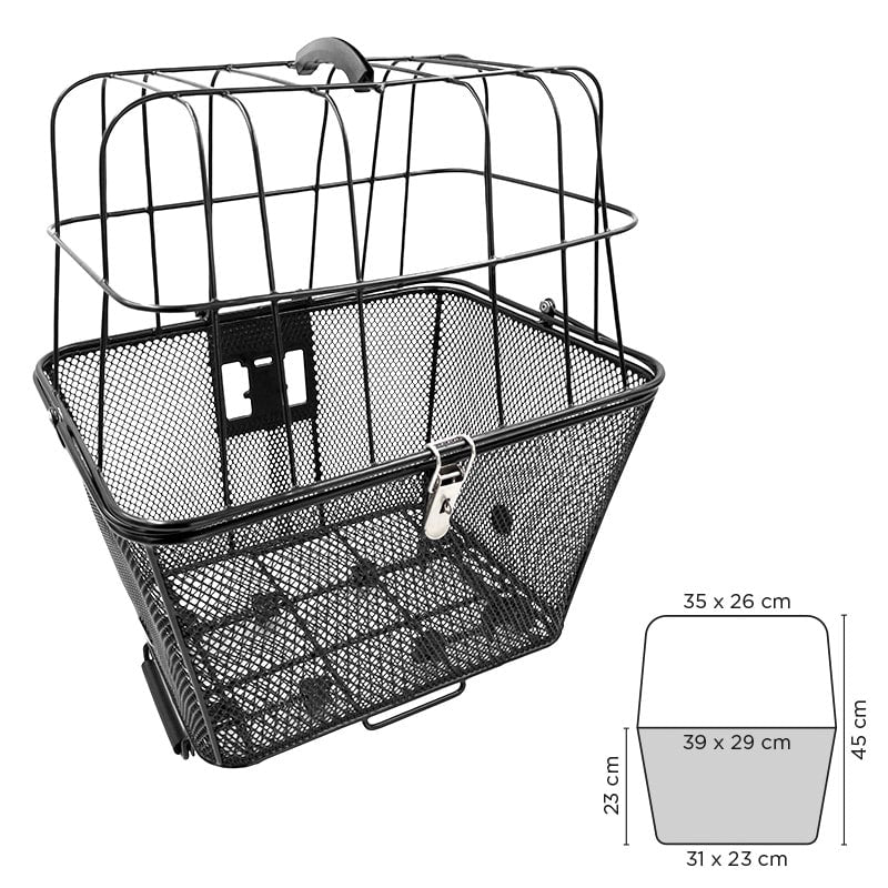 Cesta Delantera para Animales 39x29x30cm(base 31x23)Desenganche en Acero