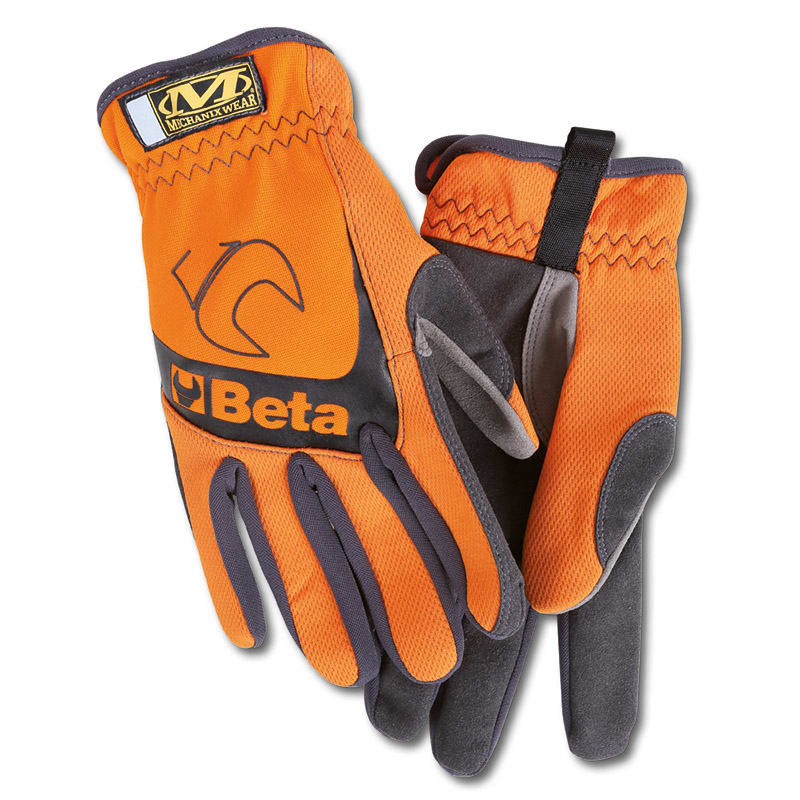 Guantes de Trabajo Naranjas con Dedos Reforzados y Puño Elástico