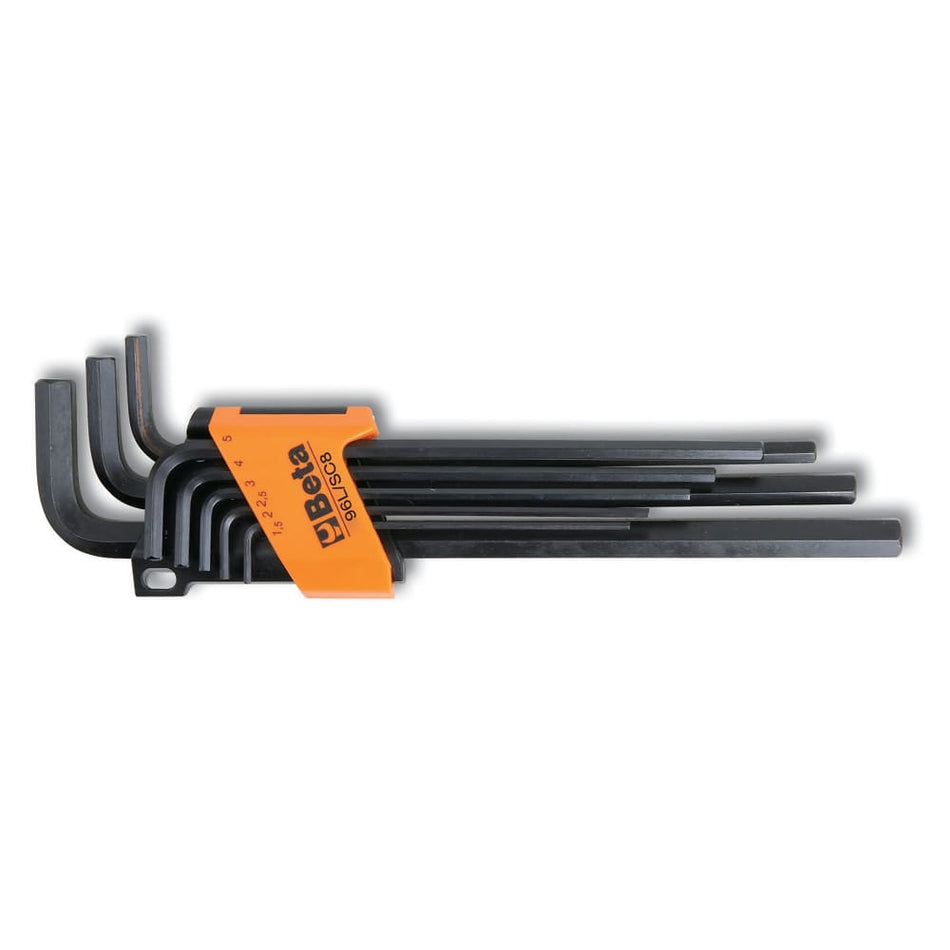 Long Hex Key Set 8PCS from 2 to 10mm Black