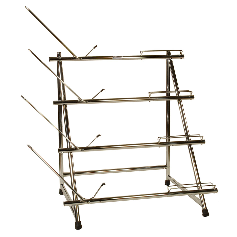 Présentoir Cycliste Multiple 130x93x136cm 4 Vélos sur 4 Niveaux Argenté