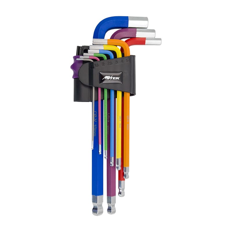 Long Allen Keys from 1.5 to 10mm Multicolor (9 Piece KIT)