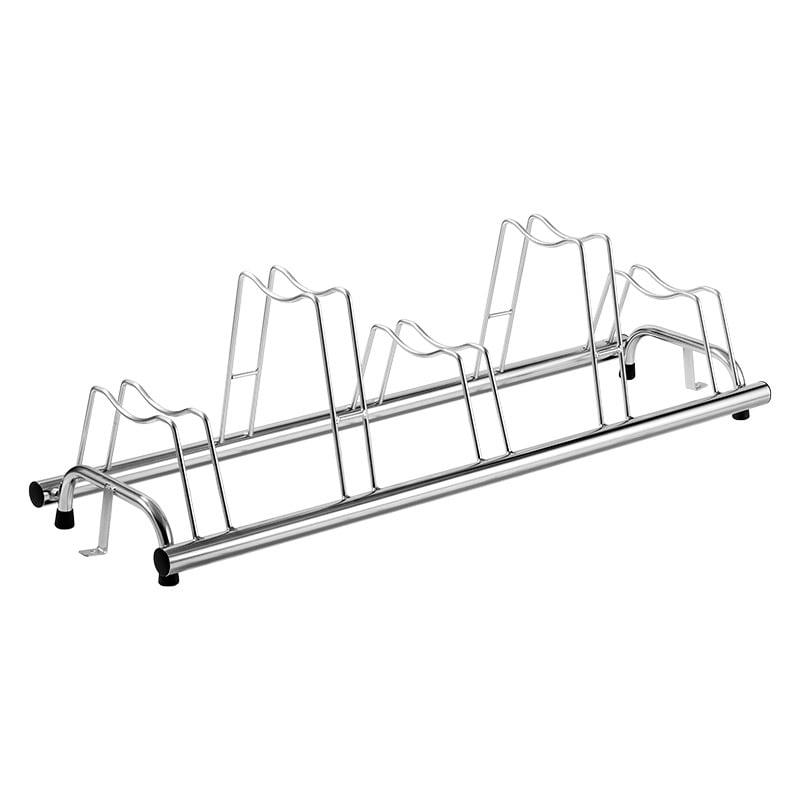 Stojak premium na 5 miejsc 140x42x41cm ze stali, srebrny, z uchwytem